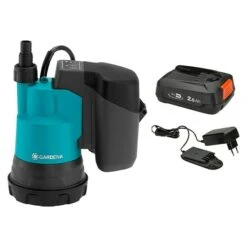Gardena Akku-Klarwasserpumpe 2000/2 18V P4A 18 V, 1 Akku, Max. Fördermenge: 2.000 L/h