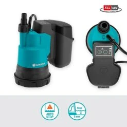 Gardena Akku-Klarwasserpumpe 2000/2 18V P4A 18 V, 1 Akku, Max. Fördermenge: 2.000 L/h -Gartenwerkzeuge 12 1428