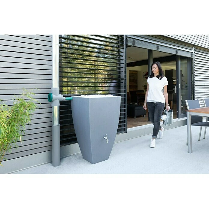 Regentonne Modena 200 L, Betongrau 4 Regentonne Modena 200 L, Betongrau – Bild 2