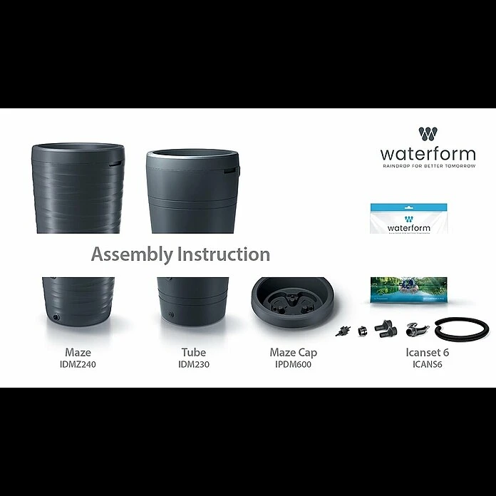 Regenspeicher Maze 240 L, Grau 6 Regenspeicher Maze 240 L, Grau – Bild 4