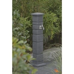 Wasserzapfstelle Romana Black Granitfarben, Höhe: 110 Cm, Ausstattung: Wasserhahn -Gartenwerkzeuge 12 2447