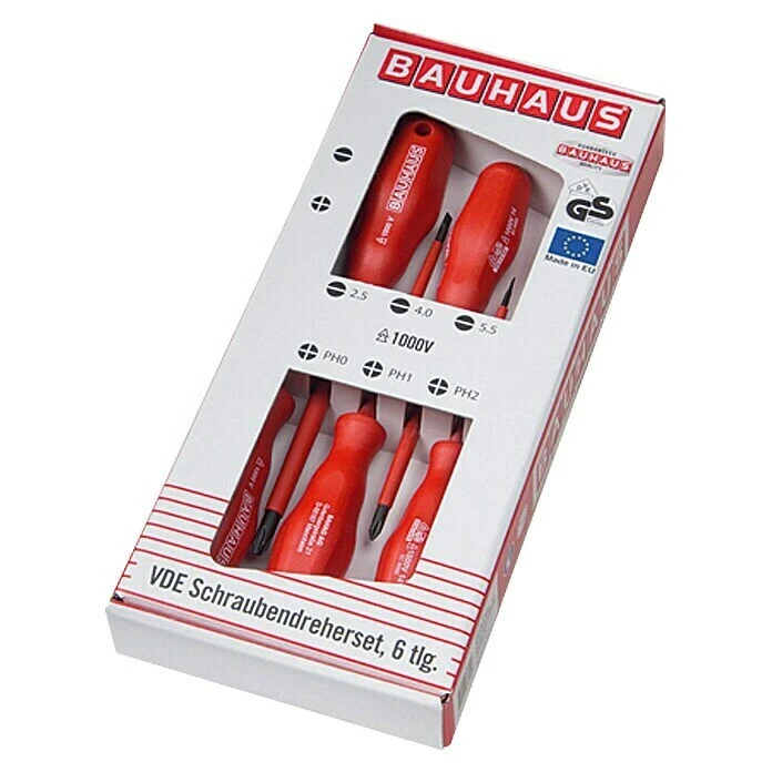 BAUHAUS Schraubendreher-Set Geeignet Für: Schlitz Und Kreuzschlitz PH, 6 -tlg. 4 BAUHAUS Schraubendreher-Set Geeignet Für: Schlitz Und Kreuzschlitz PH, 6 -tlg. – Bild 2