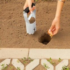 Gardol Hand-Blumenzwiebelpflanzer 80 Mm, Schwarz/Silber -Gartenwerkzeuge 12 3280