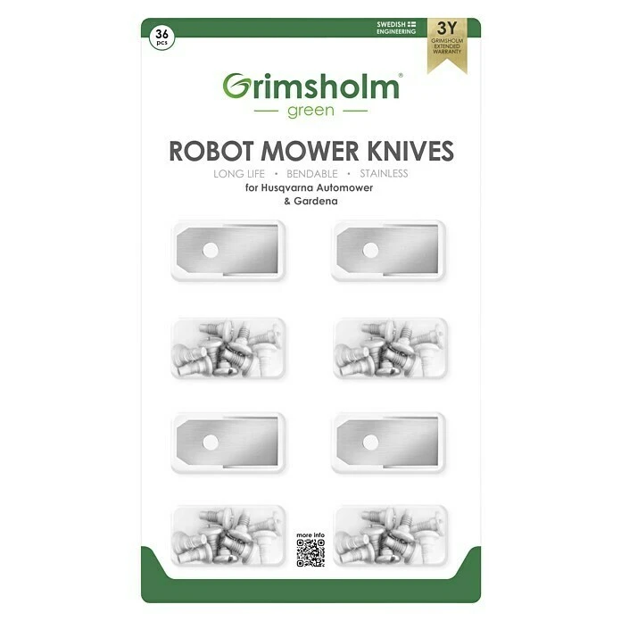 Grimsholm Green Ersatzmesser 36 Stk., Passend Für: Husqvarna Automower, Gardena, McCulloch 3 Grimsholm Green Ersatzmesser 36 Stk., Passend Für: Husqvarna Automower, Gardena, McCulloch